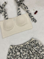 ست نیم‌ تنه و دامن پروانه سفید 5456321