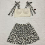 ست نیم‌ تنه و دامن پروانه سفید 654165312