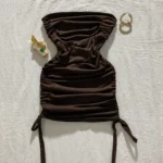 پیراهن گت دار قهوه ای